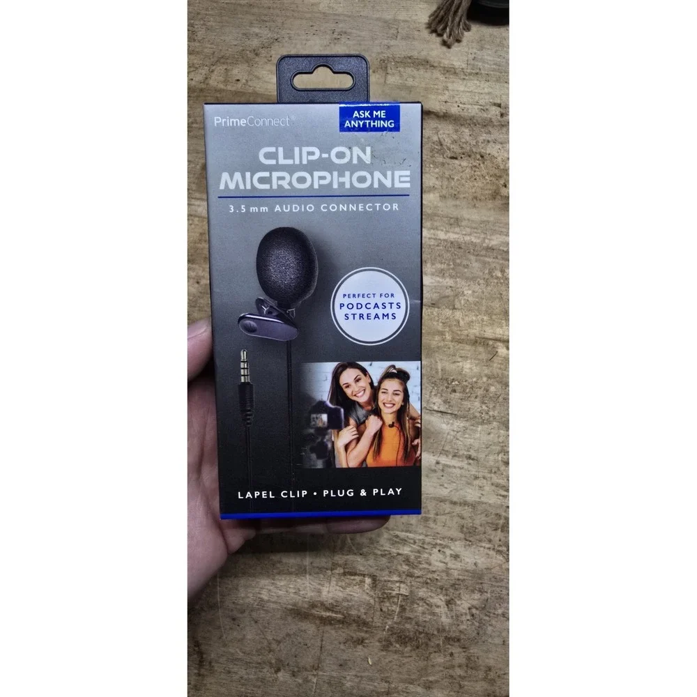 Prime Connect Lavalier Lapel Clip-On Microphone 3.5mm Audio Jack for Phone PC
